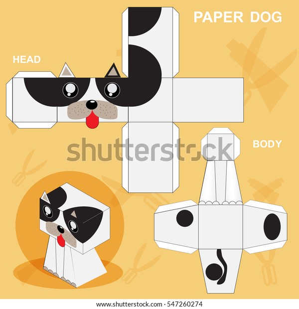 Dog Paper Craft Template Stock Vector (Royalty Free) 547260274