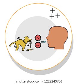 dog parasite infection trendy icon on white background for web graphic