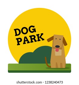 Dog Park Vector Illustration 