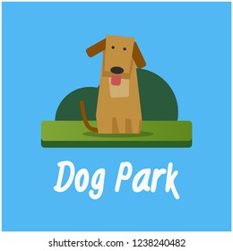 Dog Park Vector Illustration 