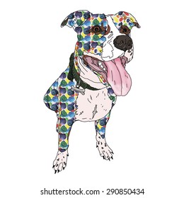 dog pattern American Staffordshire Terrier vector illustration