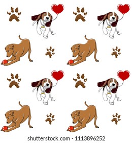 Dog pattern for baby badding, colorfull hand drawing sketch