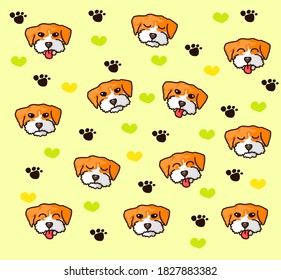 Patrón de perro Fondo. Perros para el patrón de fondo de Shirt y Vector.   Patrón de vidrio o pañuelo