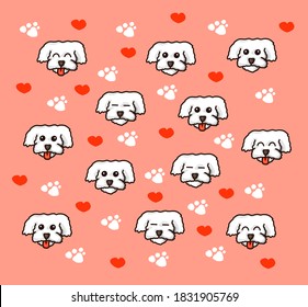 Dog pattern Background. Dogs for Shirt and Vector background pattern.   Glass or handkerchief pattern