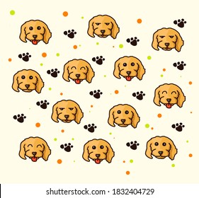 Patrón de perro Fondo. Perros para el patrón de fondo de Shirt y Vector.   Patrón de vidrio o pañuelo