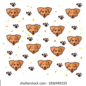 Dog pattern Background. Dogs for Shirt and Vector background pattern.   Glass or handkerchief pattern