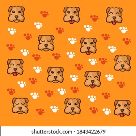 Dog pattern Background. Dogs for Shirt and Vector background pattern.   Glass or handkerchief pattern