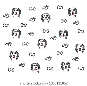 Dog pattern Background. Dogs for Shirt and Vector background pattern.   Glass or handkerchief pattern