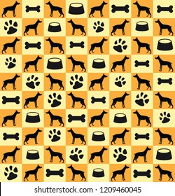 Dog pattern brown symbol texture seamless