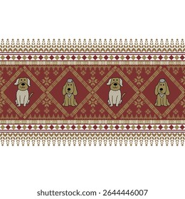Dog pattern design, colorful decorative background