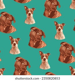 dog pattern on blue background