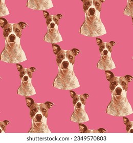 dog pattern on light pink background