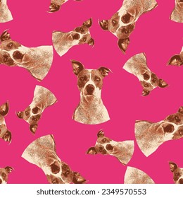 patrón de perro en fondo rosa