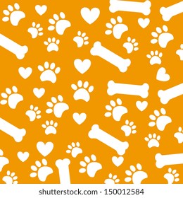 dog pattern over orange background vector illustration