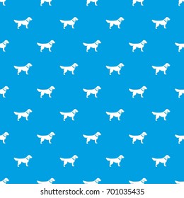 Dog pattern repeat seamless in blue color for any design. Vector geometric illustration