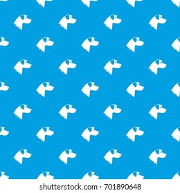 Dog pattern repeat seamless in blue color for any design. Vector geometric illustration