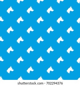 Dog pattern repeat seamless in blue color for any design. Vector geometric illustration