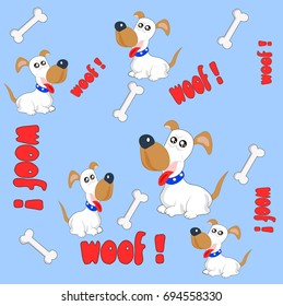 dog pattern. vector cartoon illustration