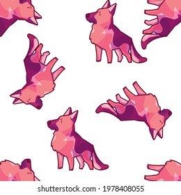 dog pattern vector illustration husky