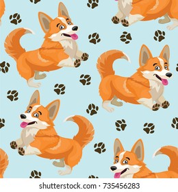 Dog pattern. Vector seamless texture.