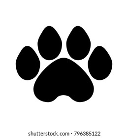 dog paw black and white vector