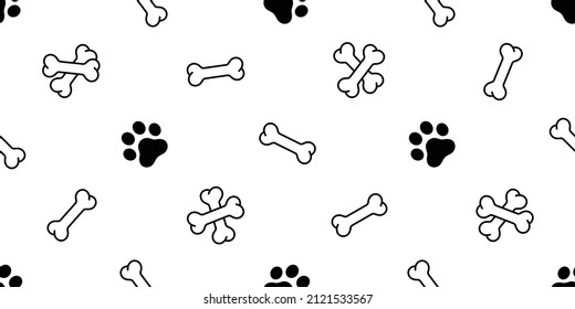 dog paw bone seamless pattern footprint french bulldog vector puppy pet breed cartoon doodle repeat wallpaper tile background illustration design isolated