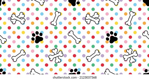 dog paw bone seamless pattern footprint polka dot french bulldog vector puppy pet breed cartoon doodle repeat wallpaper tile background illustration design isolated