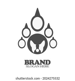 dog paw and butterfly logo icon, great for animals, pet stores, pet food, and pet stores