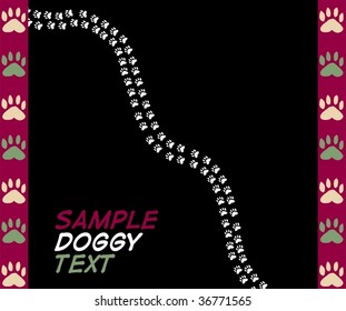 Dog paw card VECTOR