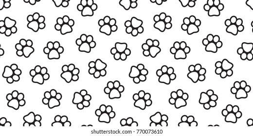 Dog Paw Cat Paw foot print kitten puppy Seamless Pattern vector wallpaper background