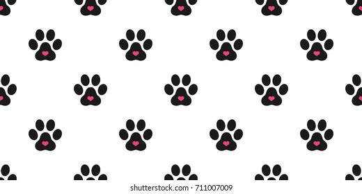 Dog Paw Cat Paw heart icon vector Seamless pattern wallpaper background