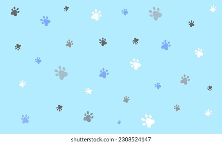Dog Paw Cat Paw heart love puppy foot print kitten valentine vector Seamless Pattern wallpaper background