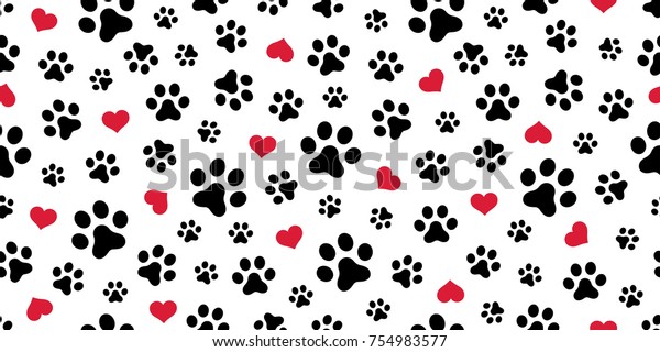 Dog Paw Cat Paw\
heart love puppy foot print kitten valentine vector Seamless\
Pattern wallpaper\
background