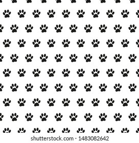 Dog paw, cat paw seamless pattern. cartoon repeat paw wallpaper, texture, background 