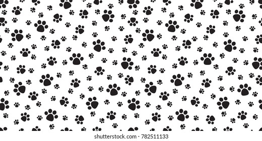 Dog Paw Cat Paw Seamless pattern vector puppy kitten doodle icon isolated wallpaper background white