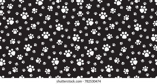 Dog Paw Cat Paw Seamless pattern vector puppy kitten doodle icon isolated wallpaper background white