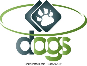 Dog paw and circle logo