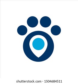 Dog paw. find pet. Pet shop. map point 