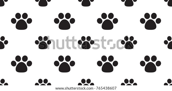 シームレスなパターンの壁紙背景に犬の足跡の猫の手の子犬の落書き のベクター画像素材 ロイヤリティフリー