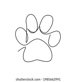 Dog Paw Footprint Linear Vector Illustration Stock Vector (Royalty Free ...