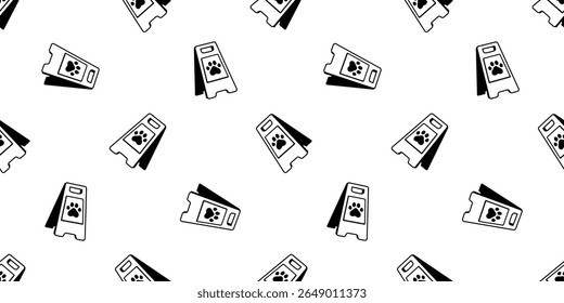 dog paw footprint seamless pattern warning slippery floor sign vector puppy pet cartoon tile background gift wrapping paper repeat wallpaper doodle illustration isolated design
