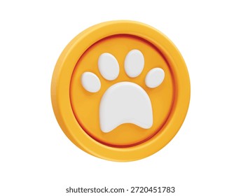 Ícone de pata de cachorro Ilustração de renderização 3d