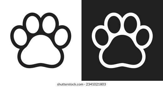 dog paw icon footprint vector cartoon logo symbol cat kitten pet cartoon character french bulldog illustration doodle clip art design