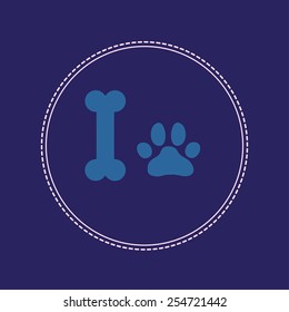  Dog paw icon of dog. Illustration for zoo design.