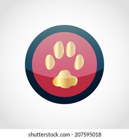 Dog Paw Icon Isolated on White Background