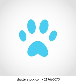 Dog paw Icon Isolated on White Background
