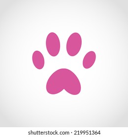 Dog paw Icon Isolated on White Background