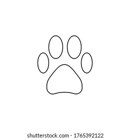 dog paw icon line, vector illustration