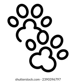 Vector de contorno de icono de garra de perro. Camina mascota. Mascota canina