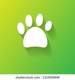 dog paw icon with shadow